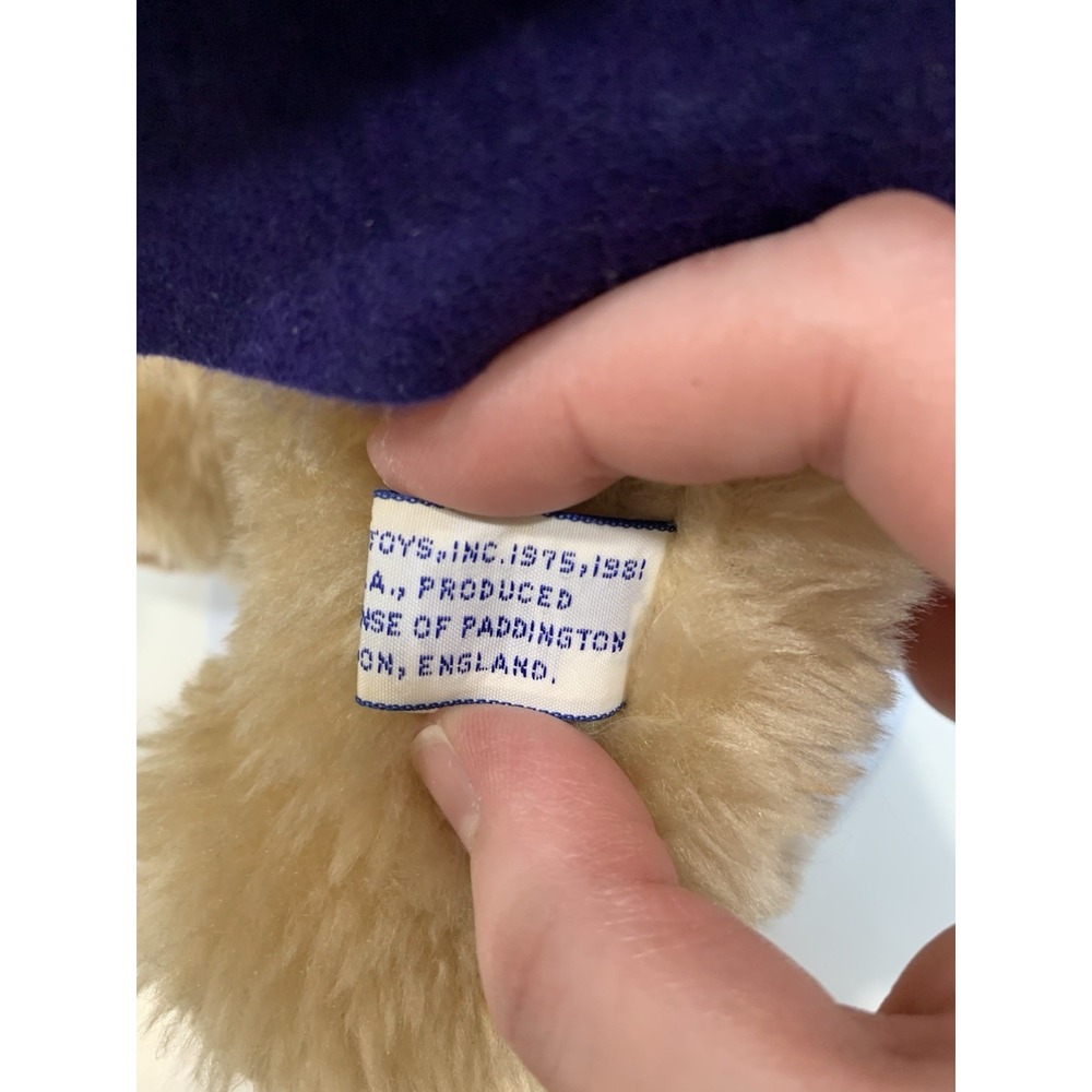 Vintage Paddington Bear 14" Plush Stuffed Animal Toy Eden 1975 1981 Coat Hat EUC - Picture 7 of 7